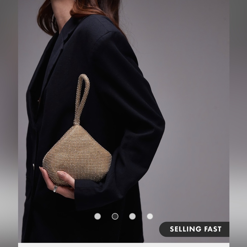 NWT TOP SHOP GIGI EMBELLISHED GRAB BAG - Gold